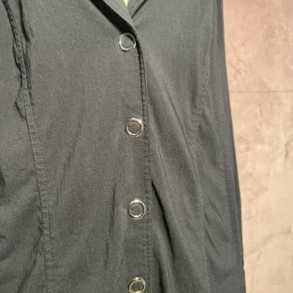 Lane Bryant Womens Black Light Weight Button Down Long Trench Coat Size 14/16 - Picture 2 of 7